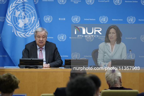 UN Secretary-General Antonio Guterres and Under Secretary  General for Global Communications, Melissa Fleming discuss work needed to institu...