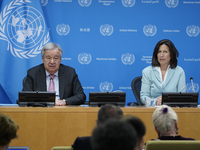 UN Secretary-General Antonio Guterres and Under Secretary  General for Global Communications, Melissa Fleming discuss work needed to institu...