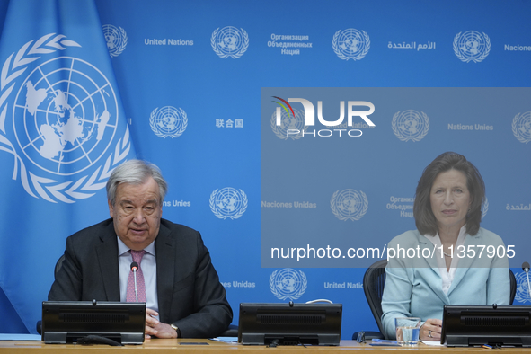 UN Secretary-General Antonio Guterres and Under Secretary  General for Global Communications, Melissa Fleming discuss work needed to institu...