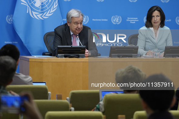 UN Secretary-General Antonio Guterres and Under Secretary  General for Global Communications, Melissa Fleming discuss work needed to institu...