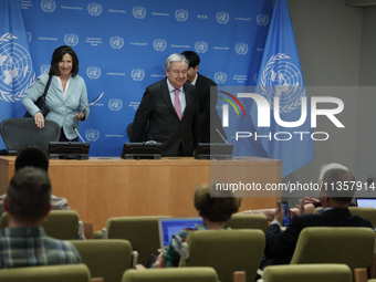 UN Secretary-General Antonio Guterres and Under Secretary  General for Global Communications, Melissa Fleming discuss work needed to institu...