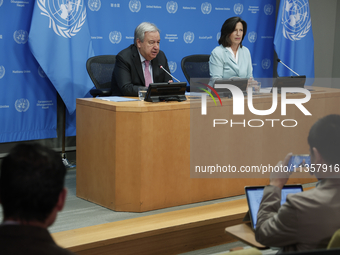 UN Secretary-General Antonio Guterres and Under Secretary  General for Global Communications, Melissa Fleming discuss work needed to institu...