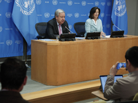 UN Secretary-General Antonio Guterres and Under Secretary  General for Global Communications, Melissa Fleming discuss work needed to institu...