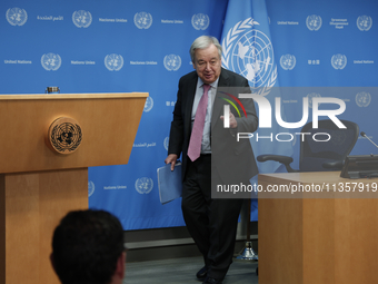  Secretary-General Antonio Guterres discusses work needed to institute measures to protect information integrity, at the United Nations Head...