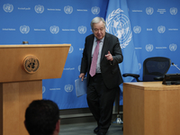  Secretary-General Antonio Guterres discusses work needed to institute measures to protect information integrity, at the United Nations Head...