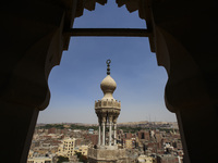 A picture taken on June 24, 2024, in Cairo, Egypt, is showing the minarets of Bab Zuweila, one of the historic gates of Islamic Cairo in the...