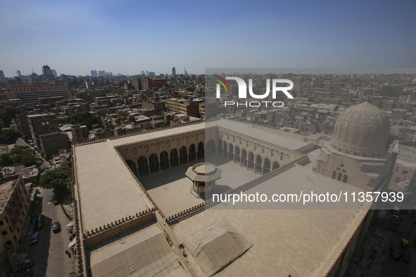 A picture taken on June 24, 2024, in Cairo, Egypt, is showing the minarets of Bab Zuweila, one of the historic gates of Islamic Cairo in the...