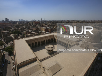 A picture taken on June 24, 2024, in Cairo, Egypt, is showing the minarets of Bab Zuweila, one of the historic gates of Islamic Cairo in the...