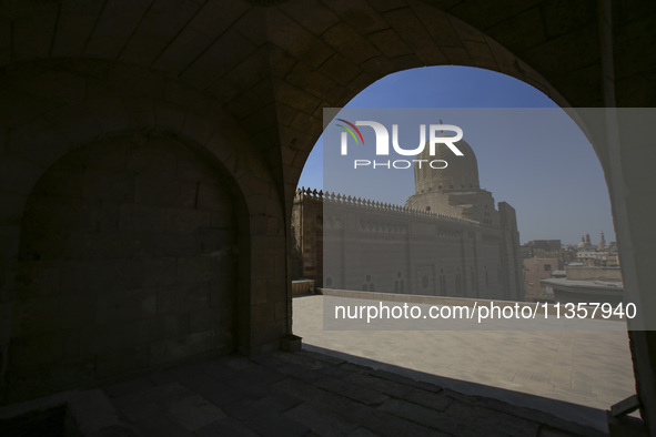 A picture taken on June 24, 2024, in Cairo, Egypt, is showing the minarets of Bab Zuweila, one of the historic gates of Islamic Cairo in the...