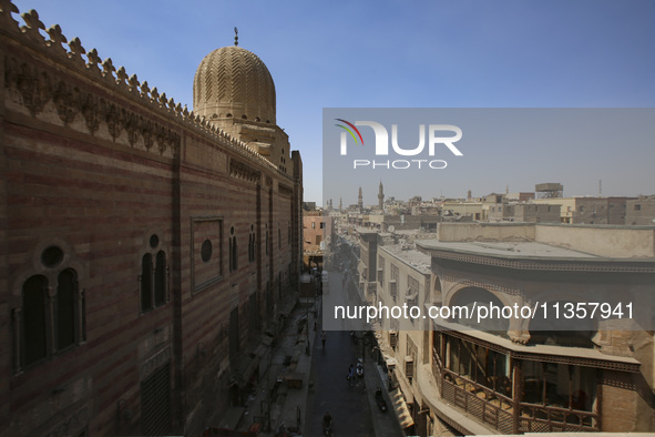 A picture taken on June 24, 2024, in Cairo, Egypt, is showing the minarets of Bab Zuweila, one of the historic gates of Islamic Cairo in the...