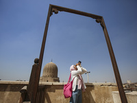 A picture taken on June 24, 2024, in Cairo, Egypt, is showing the minarets of Bab Zuweila, one of the historic gates of Islamic Cairo in the...