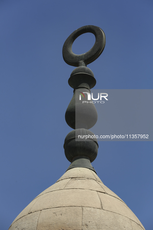 A picture taken on June 24, 2024, in Cairo, Egypt, is showing the minarets of Bab Zuweila, one of the historic gates of Islamic Cairo in the...