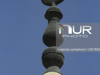 A picture taken on June 24, 2024, in Cairo, Egypt, is showing the minarets of Bab Zuweila, one of the historic gates of Islamic Cairo in the...