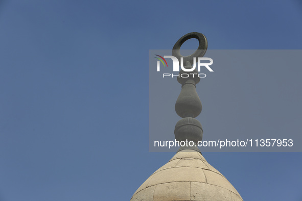 A picture taken on June 24, 2024, in Cairo, Egypt, is showing the minarets of Bab Zuweila, one of the historic gates of Islamic Cairo in the...