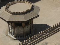 A picture taken on June 24, 2024, in Cairo, Egypt, is showing the minarets of Bab Zuweila, one of the historic gates of Islamic Cairo in the...