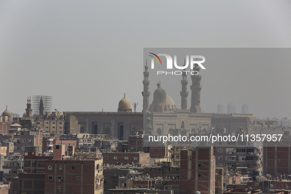 A picture taken on June 24, 2024, in Cairo, Egypt, is showing the minarets of Bab Zuweila, one of the historic gates of Islamic Cairo in the...