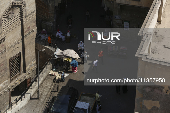 A picture taken on June 24, 2024, in Cairo, Egypt, is showing the minarets of Bab Zuweila, one of the historic gates of Islamic Cairo in the...