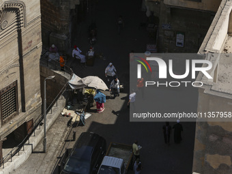 A picture taken on June 24, 2024, in Cairo, Egypt, is showing the minarets of Bab Zuweila, one of the historic gates of Islamic Cairo in the...