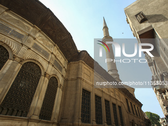 Al-Moez Street in Al-Gamaleya neighborhood next to the Khan Al-Khalili market area, on June 24, 2024, in Cairo, Egypt, is containing the lar...