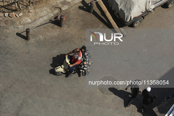 Al-Moez Street in Al-Gamaleya neighborhood next to the Khan Al-Khalili market area, on June 24, 2024, in Cairo, Egypt, is containing the lar...