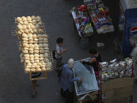 Al-Moez Street in Al-Gamaleya neighborhood next to the Khan Al-Khalili market area, on June 24, 2024, in Cairo, Egypt, is containing the lar...