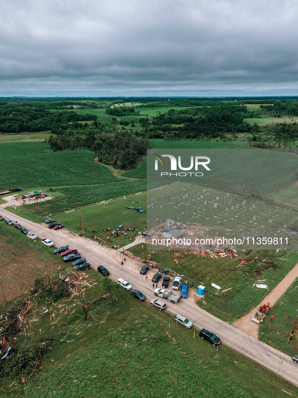 Severe storms are bringing numerous tornadoes that are touching down across parts of Wisconsin on Saturday, June 22, 2024. The Apple Grove C...