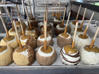 Candy apples are being displayed at a confectionery shop in Niagara-on-the-Lake, Ontario, Canada, on June 12, 2024. (