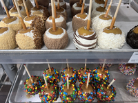 Candy apples are being displayed at a confectionery shop in Niagara-on-the-Lake, Ontario, Canada, on June 12, 2024. (