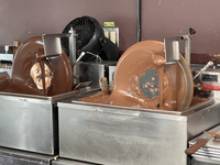 Machines are mixing chocolate at a confectionery shop in Niagara-on-the-Lake, Ontario, Canada, on June 12, 2024. (