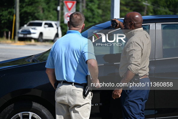 Authorities are shooting a homicide suspect in an operation with the U.S. Marshals Service and local law enforcement in Dekalb County, Georg...