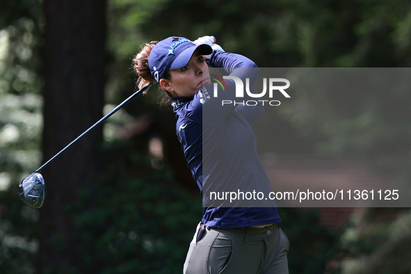 Gaby Lopez of Mexico tees off on the third hole during Day Four of the KPMG Women's PGA Championship at Sahalee Country Club in Sammamish, W...