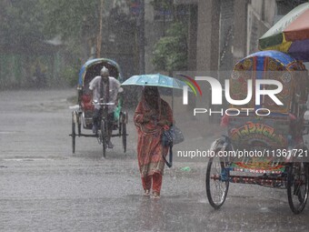 After days of intense heat, Dhaka city witnessed heavy rain and thunderstorms during the monsoon season on Wednesday, June 26, 2024. (