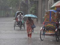 After days of intense heat, Dhaka city witnessed heavy rain and thunderstorms during the monsoon season on Wednesday, June 26, 2024. (