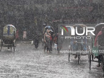 After days of intense heat, Dhaka city witnessed heavy rain and thunderstorms during the monsoon season on Wednesday, June 26, 2024. (