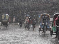 After days of intense heat, Dhaka city witnessed heavy rain and thunderstorms during the monsoon season on Wednesday, June 26, 2024. (