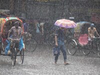 After days of intense heat, Dhaka city witnessed heavy rain and thunderstorms during the monsoon season on Wednesday, June 26, 2024. (