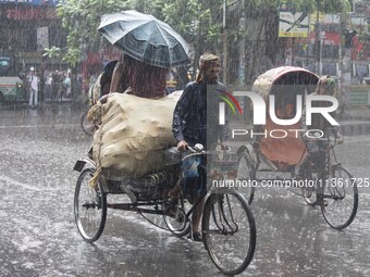 After days of intense heat, Dhaka city witnessed heavy rain and thunderstorms during the monsoon season on Wednesday, June 26, 2024. (