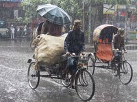 After days of intense heat, Dhaka city witnessed heavy rain and thunderstorms during the monsoon season on Wednesday, June 26, 2024. (