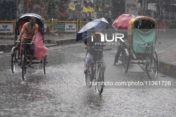 After days of intense heat, Dhaka city witnessed heavy rain and thunderstorms during the monsoon season on Wednesday, June 26, 2024. 