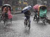 After days of intense heat, Dhaka city witnessed heavy rain and thunderstorms during the monsoon season on Wednesday, June 26, 2024. (