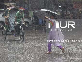 After days of intense heat, Dhaka city witnessed heavy rain and thunderstorms during the monsoon season on Wednesday, June 26, 2024. (