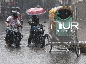 After days of intense heat, Dhaka city witnessed heavy rain and thunderstorms during the monsoon season on Wednesday, June 26, 2024. (