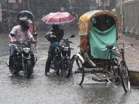 After days of intense heat, Dhaka city witnessed heavy rain and thunderstorms during the monsoon season on Wednesday, June 26, 2024. (