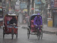 After days of intense heat, Dhaka city witnessed heavy rain and thunderstorms during the monsoon season on Wednesday, June 26, 2024. (