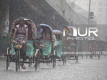 After days of intense heat, Dhaka city witnessed heavy rain and thunderstorms during the monsoon season on Wednesday, June 26, 2024. (