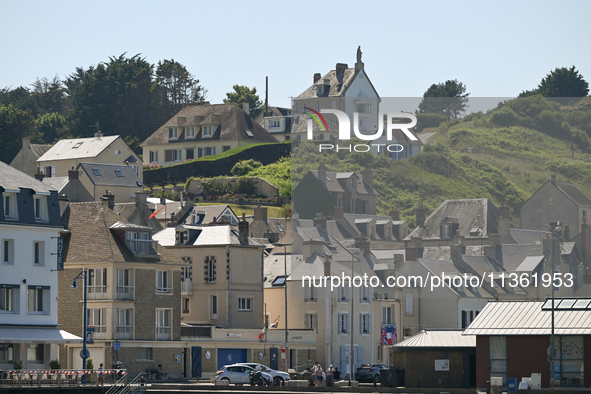 PORT-EN-BESSIN-HUPPAIN, FRANCE - JUNE 25: 
General view of Port-en-Bessin, on June 25, 2024, in Port-en-Bessin-Huppain, Normandy, France. 