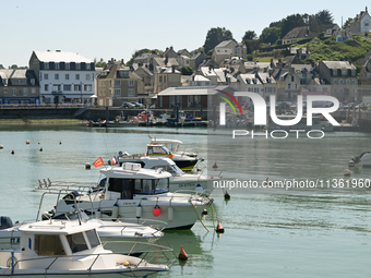 PORT-EN-BESSIN-HUPPAIN, FRANCE - JUNE 25: 
General view of Port-en-Bessin, on June 25, 2024, in Port-en-Bessin-Huppain, Normandy, France. (