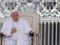 Pope Francis is attending the weekly general audience at St Peter's Square in The Vatican, on June 26, 2024. (