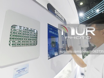 Visitors are viewing a 6G Very Large Array MIMO antenna at the 2024 Mobile World Congress (MWC Shanghai) in Shanghai, China, on June 26, 202...