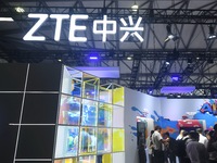 Visitors are visiting the launch of ZTE's AI communication technology at the 2024 Mobile World Congress (MWC Shanghai) in Shanghai, China, o...